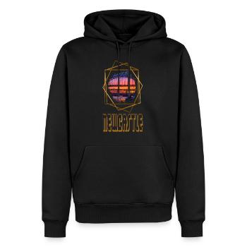 Newcastle England UK Stadt Skyline Liebe Gold - Männer Premium Bio Hoodie - Schwarz - Vorne - Nico (187cm)