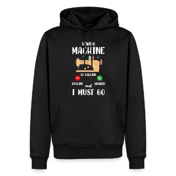 Profession de couture Machine à coudre de costume - Sweat à capuche Premium bio Homme - noir - Devant - Nico (187cm)