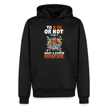Retro Style Illustration - Männer Premium Bio Hoodie - Schwarz - Vorne - Nico (187cm)