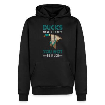 Entchen Badeente Schnabel Baden - Männer Premium Bio Hoodie - Schwarz - Vorne - Nico (187cm)