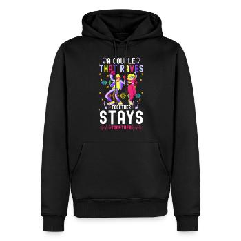 Rave House Musik Energie - Männer Premium Bio Hoodie - Schwarz - Vorne - Nico (187cm)
