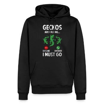 Reptilie Tropisch Tier Eidechsenliebhaber - Männer Premium Bio Hoodie - Schwarz - Vorne - Nico (187cm)