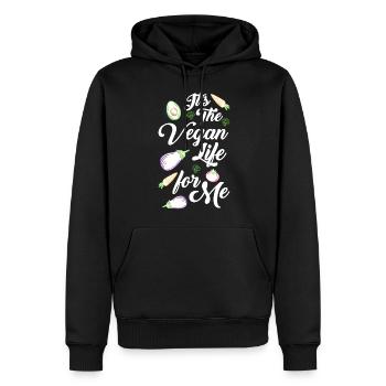 Véganisme Végétarien Sain - Sweat à capuche Premium bio Homme - noir - Devant - Nico (187cm)