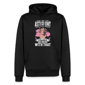 Étoiles Terre Galaxie Lune - Sweat à capuche Premium bio Homme - noir - Devant - Nico (187cm)