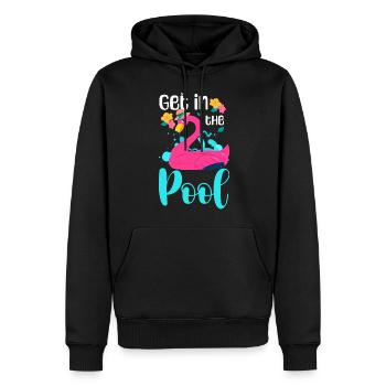 Swmming Piscine Natation Flamant Été - Sweat à capuche Premium bio Homme - noir - Devant - Nico (187cm)