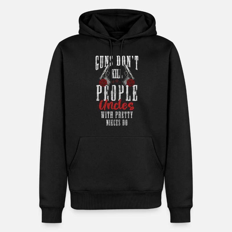 Waffe Schuss - Männer Premium Bio Hoodie - Schwarz