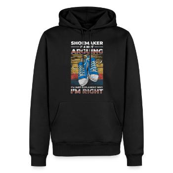 Chaussure artisanale en cuir d’origine - Sweat à capuche Premium bio Homme - noir - Devant - Nico (187cm)