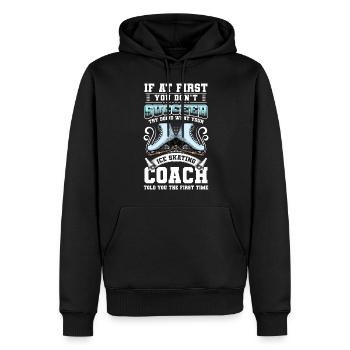 Patinage sur glace Patinage artistique Sports d’hiver Patinoire - Sweat à capuche Premium bio Homme - noir - Devant - Nico (187cm)