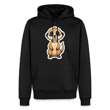 Suricate Illustration Mignonne - Sweat à capuche Premium bio Homme - noir - Devant - Nico (187cm)