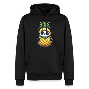 Panda en costume d’ananas - Sweat à capuche Premium bio Homme - noir - Devant - Nico (187cm)