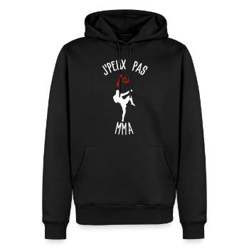 Ich kann nicht, ich habe MMA - Männer Premium Bio Hoodie - Schwarz - Vorne - Nico (187cm)