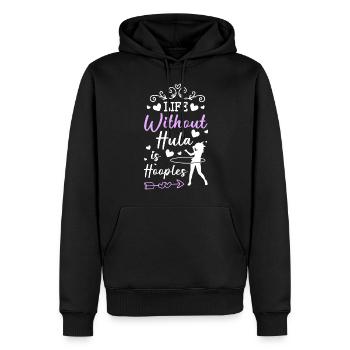 Hulahoop Sport Abnehmen Fit - Männer Premium Bio Hoodie - Schwarz - Vorne - Nico (187cm)