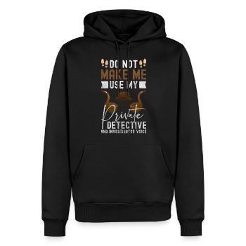 Détective privé Hot Trace Police - Sweat à capuche Premium bio Homme - noir - Devant - Nico (187cm)
