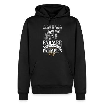 Héros de la démonstration à la ferme - Sweat à capuche Premium bio Homme - noir - Devant - Nico (187cm)