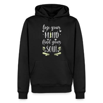 Yoga Illumination Pleine conscience Om - Sweat à capuche Premium bio Homme - noir - Devant - Nico (187cm)