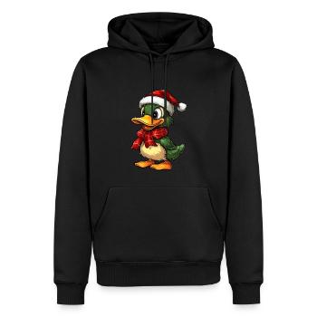 Canard de Noël - Sweat à capuche Premium bio Homme - noir - Devant - Nico (187cm)