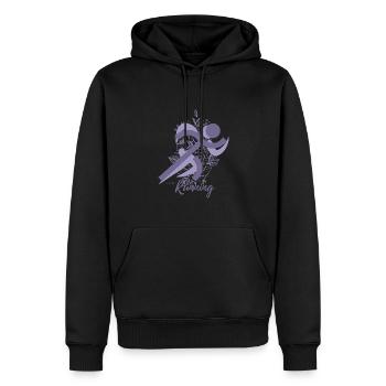 Course - Sweat à capuche Premium bio Homme - noir - Devant - Nico (187cm)