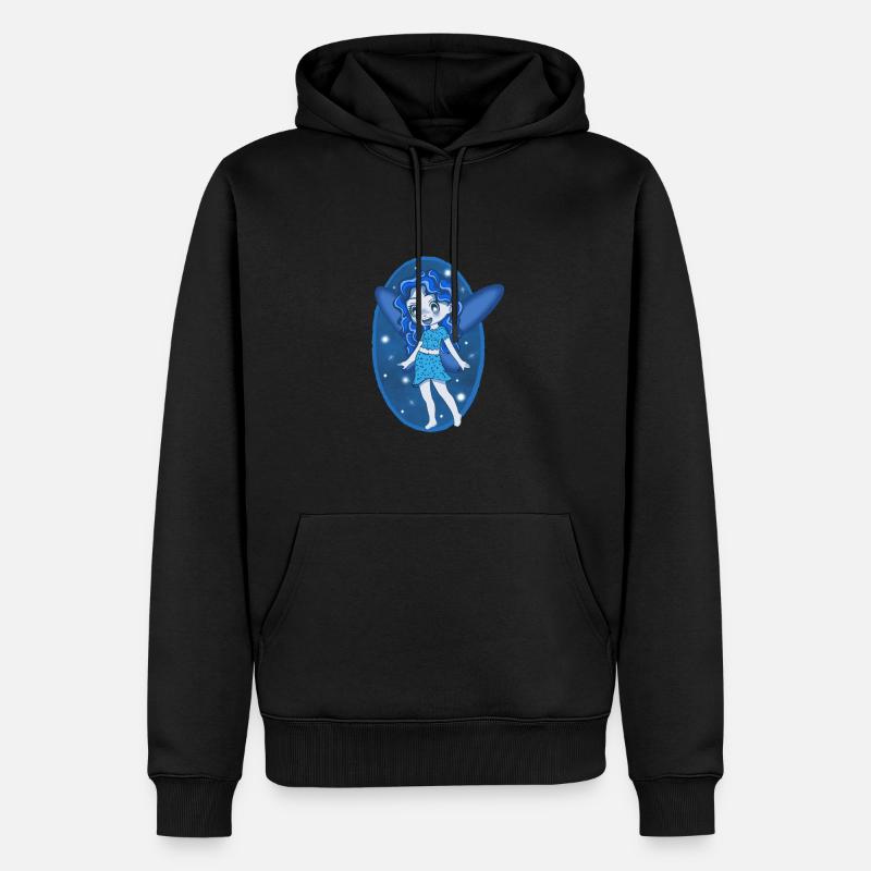 Kleine blaue Fee - Männer Premium Bio Hoodie - Schwarz