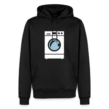 Machine à laver - Sweat à capuche Premium bio Homme - noir - Devant - Nico (187cm)