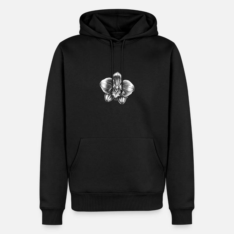 Orchidée - Sweat à capuche Premium bio Homme - noir