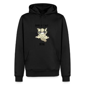 Bevor du fragst... NEIN - Männer Premium Bio Hoodie - Schwarz - Vorne - Nico (187cm)