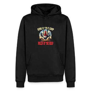 King of the Coop Ruler of the Heap - Männer Premium Bio Hoodie - Schwarz - Vorne - Nico (187cm)