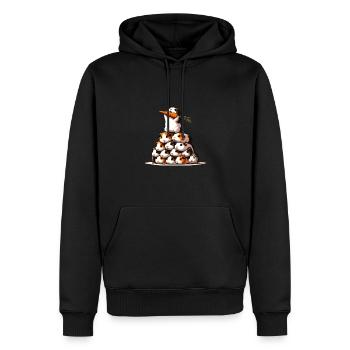 Triumphant Guinea Pig Tower with Carrot - Männer Premium Bio Hoodie - Schwarz - Vorne - Nico (187cm)