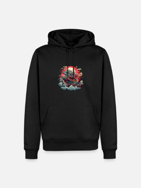 Asiatisch Drache Anime Japanisch - Männer Premium Bio Hoodie - Schwarz