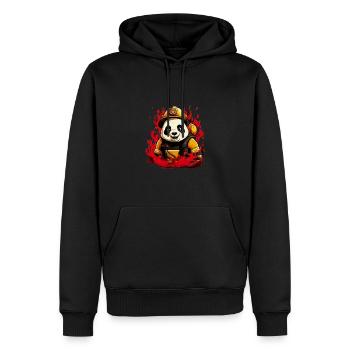 Niedlicher Panda Feuerwehrmann Feuerwehr für - Männer Premium Bio Hoodie - Schwarz - Vorne - Nico (187cm)