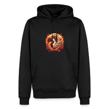 Japan Tradition Japanisch Kultur Frau - Männer Premium Bio Hoodie - Schwarz - Vorne - Nico (187cm)