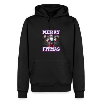 Weihnachtsmann Merry Fitmas Gym Workout - Männer Premium Bio Hoodie - Schwarz - Vorne - Nico (187cm)