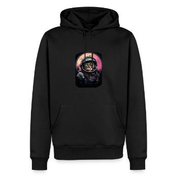 Katze Schwerelosigkeit Astronaut für einen Katzen - Männer Premium Bio Hoodie - Schwarz - Vorne - Nico (187cm)