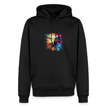 Adler Raubvogel Vogel Pop-Art Stil - Männer Premium Bio Hoodie - Schwarz - Vorne - Nico (187cm)