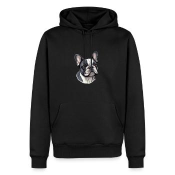 Französische Bulldogge Hund Mops - Männer Premium Bio Hoodie - Schwarz - Vorne - Nico (187cm)