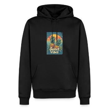 Ananas-Sonnenbrille Obst Retro-Stil für - Männer Premium Bio Hoodie - Schwarz - Vorne - Nico (187cm)