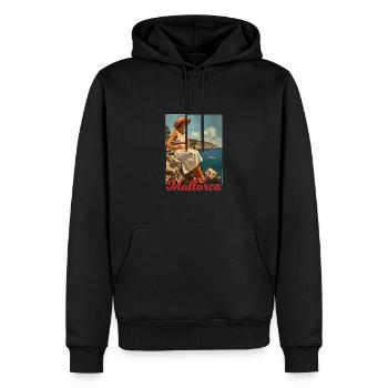Vintage Mallorca Reise Spanien Insel - Männer Premium Bio Hoodie - Schwarz - Vorne - Nico (187cm)