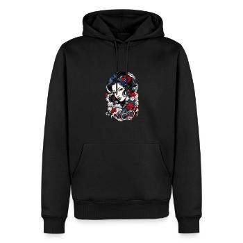 Geisha Kunst Japanische Kultur Floraler Kimono - Männer Premium Bio Hoodie - Schwarz - Vorne - Nico (187cm)