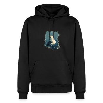 Vintage Seemöwe Nautischer Vogel - Männer Premium Bio Hoodie - Schwarz - Vorne - Nico (187cm)