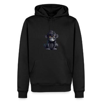 Niedlicher Affe für Kinder für Kinder - Männer Premium Bio Hoodie - Schwarz - Vorne - Nico (187cm)