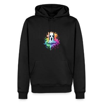 Niedlicher Geist Splash Art Street Style - Männer Premium Bio Hoodie - Schwarz - Vorne - Nico (187cm)