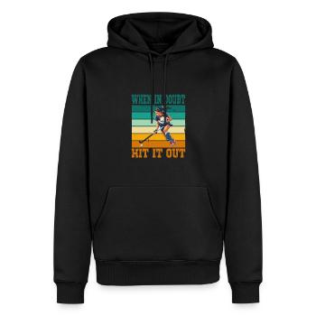 Frauen Feldhockey When In Doubt Hit It Out - Männer Premium Bio Hoodie - Schwarz - Vorne - Nico (187cm)