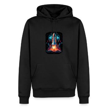 Raumschiff-Start Raketenschiff - Männer Premium Bio Hoodie - Schwarz - Vorne - Nico (187cm)