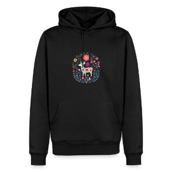 Reh Waldlandschaft Farn Hirsch für Naturfreunde - Männer Premium Bio Hoodie - Schwarz - Vorne - Nico (187cm)