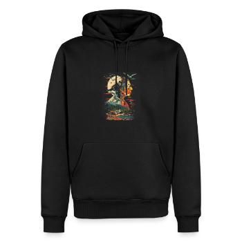 Vintage Wolf Indianer Natur Wildnis - Männer Premium Bio Hoodie - Schwarz - Vorne - Nico (187cm)
