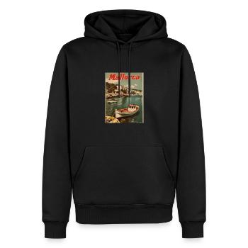Vintage Mallorca Reise Spanien Insel - Männer Premium Bio Hoodie - Schwarz - Vorne - Nico (187cm)