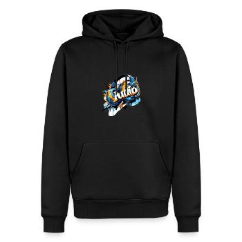 Audio Graffiti Musikliebhaber DJ Hip Hop Kultur - Männer Premium Bio Hoodie - Schwarz - Vorne - Nico (187cm)