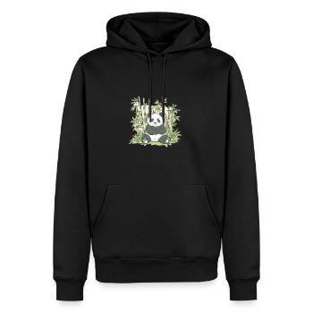 Niedlicher Panda Bambus Wald Tier Tierwelt - Männer Premium Bio Hoodie - Schwarz - Vorne - Nico (187cm)