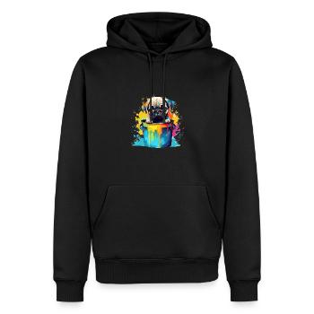 Mops Niedlicher Hund Farbeimer - Männer Premium Bio Hoodie - Schwarz - Vorne - Nico (187cm)