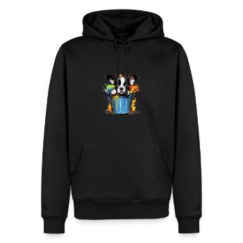 Boston Terrier Niedlicher Hund Farbeimer - Männer Premium Bio Hoodie - Schwarz - Vorne - Nico (187cm)