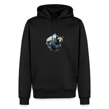 Wald Bär Natur Wildlife Kunst Berg Tier - Männer Premium Bio Hoodie - Schwarz - Vorne - Nico (187cm)